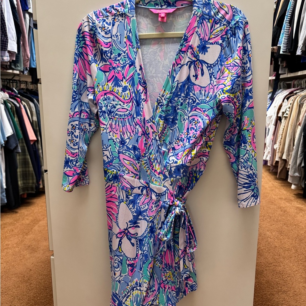Lilly Pulitzer Vibrant Floral Jumpsuit in Blue and Pink